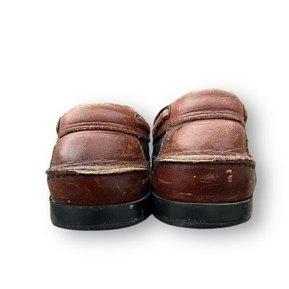 Sebago Tassel Loafers Two Tone Black Brown Leather Moc Shoes Women's size 8 - Picture 7 of 12